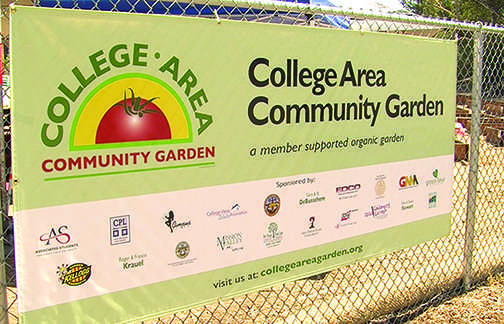 College Area Community Garden banner
