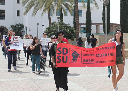 Rally at SDSU calls for $15 minimum wage