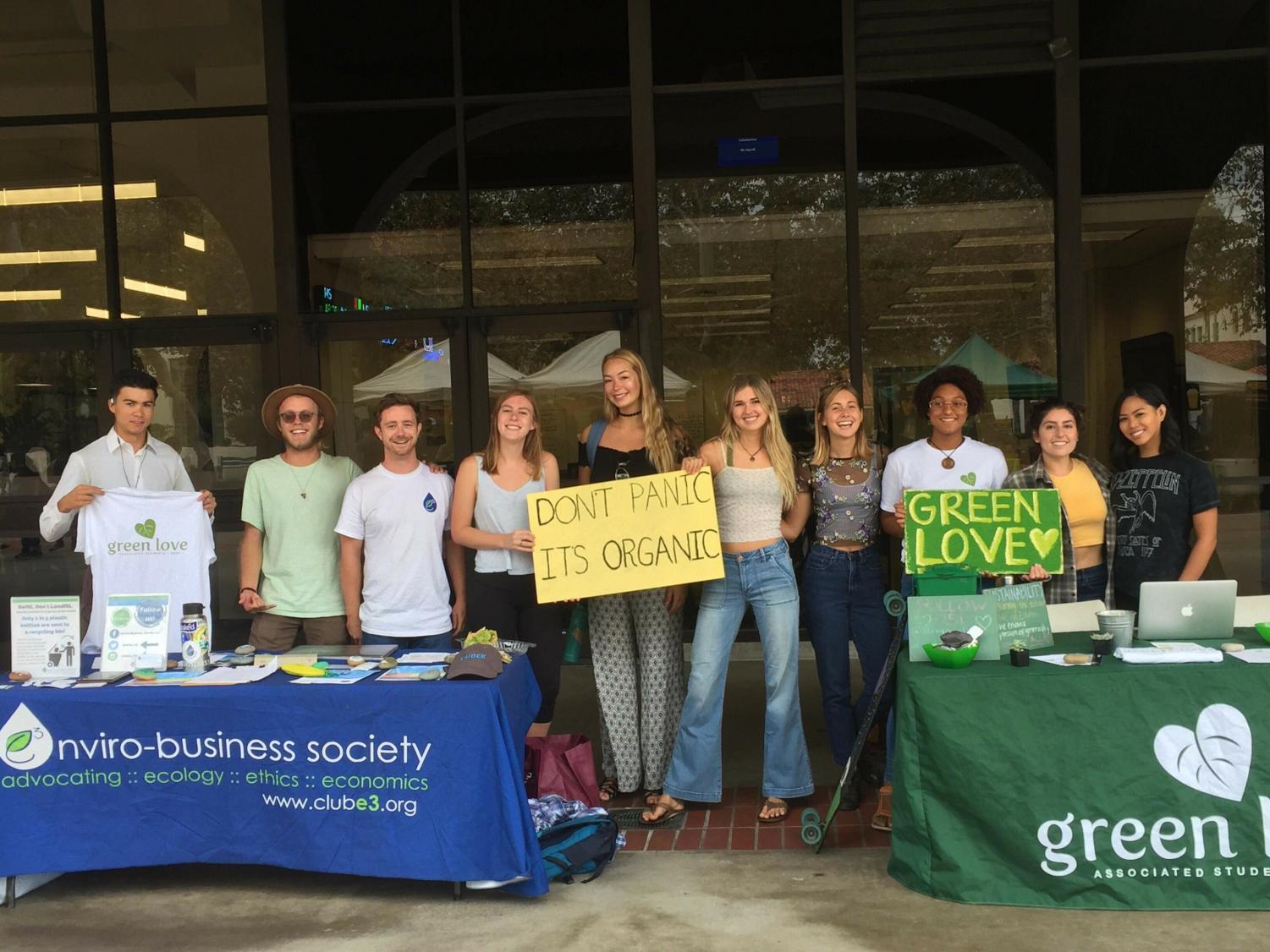 Members of the Enviro-Business Society and Associated Students GreenLove. Photo courtesy of Sabrina Laut.