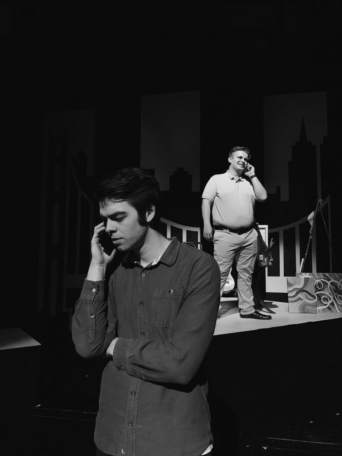Ben (Marcus Rutledge) listens to voicemails from his father Doug (Noah Leach) in “To Be Alive.” 