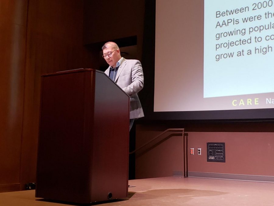 UCLA professor Robert Teranishi lectured in the Student Union theater on April 25. 