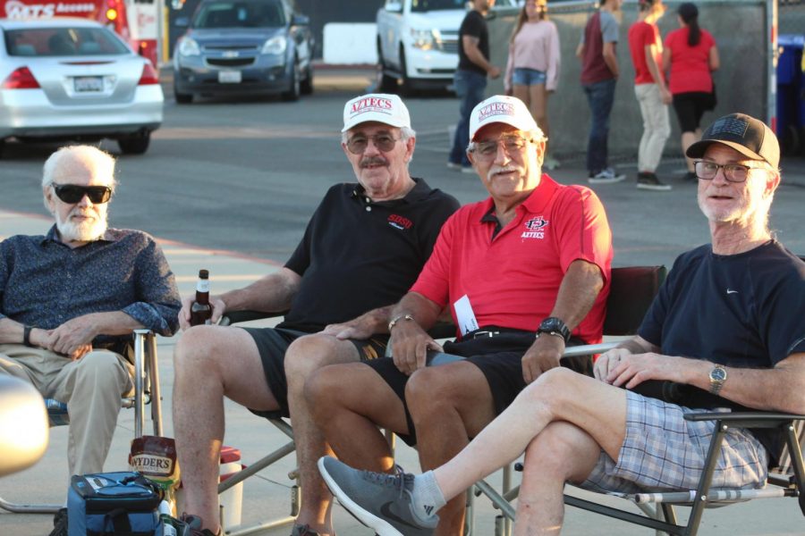 SDSU fans tailgate before an Aztec football home game.