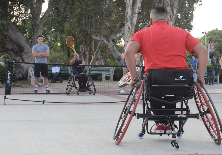 The Student Ability Success Center and Aztec Adaptive Sports co-hosted the Sports for All symposium outside Hepner Hall.