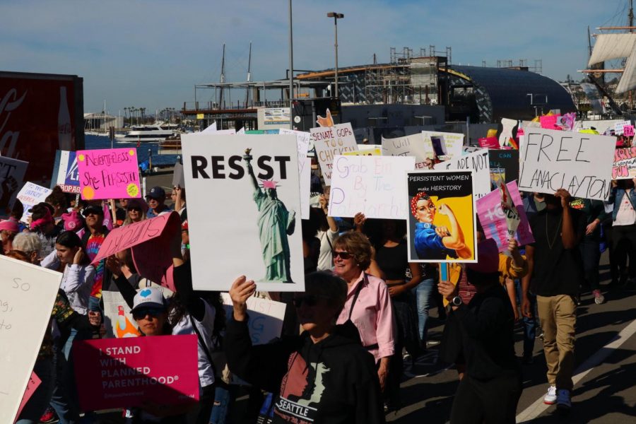 People across San Diego show up to the march, along with groups like Planned Parenthood and pro-reproductive and LGBTQIA+ rights organizations.