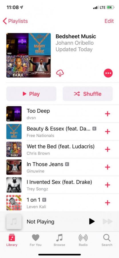 Oribello created a playlist for the bedsheets.