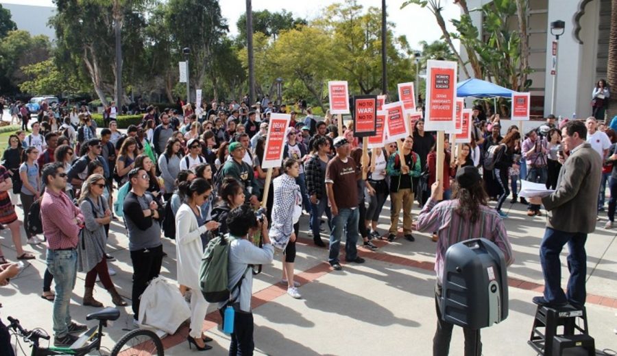Students gather at an SDSU International Youth and Students for Social Equality  event in 2017. (Courtesy of Melody, an SDSU IYSSE alumni)