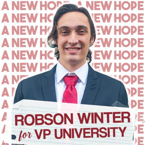 A.S. vice president of university affairs candidate Robson Winter