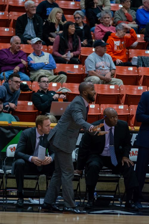 Coach Jaydee Luster during a game at University of Pacific. (Credit: San Diego State Athletics)