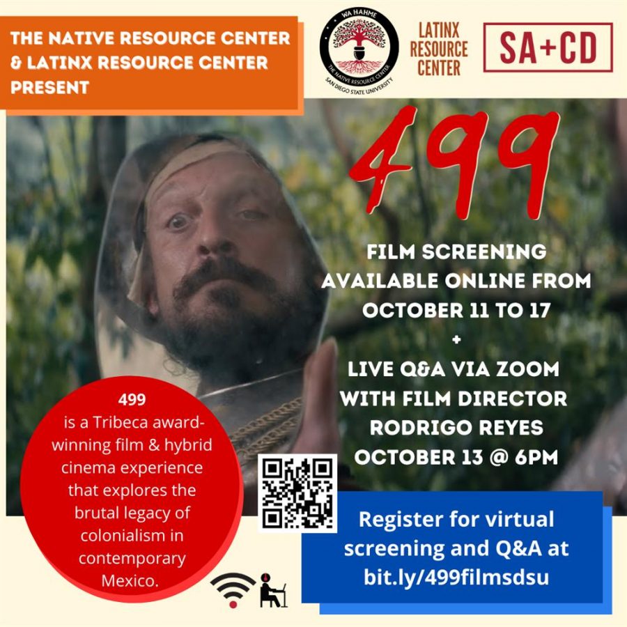 Flyer for Q & A session held for the film 499 on Wednesday, Oct. 13.