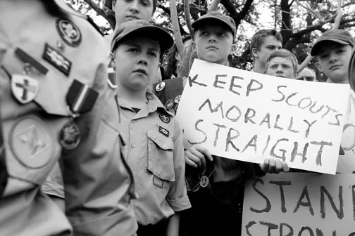 Save Our Scouts prayer rally at the Boy Scouts national headquarters