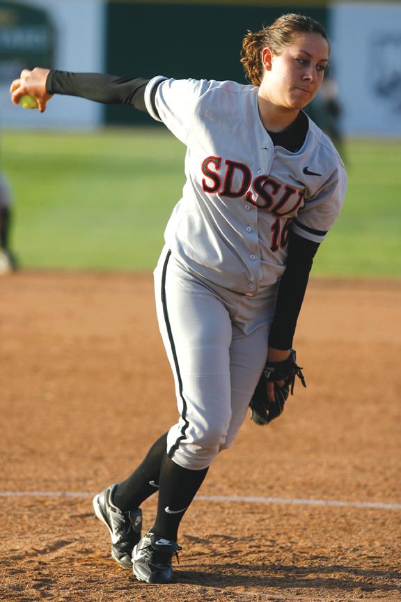 SDSU senior pitcher Bailey Micetich allowed four runs and seven hits Saturday. | File Photo