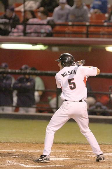 Senior designated hitter Chris Wilson hit the game-tying home run on Saturday. | File Photo