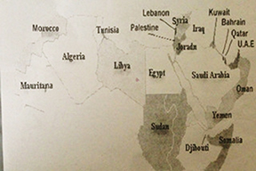 Prof. Ghassan Zakaria circulated this map in his Arabic 101 course at SDSU.