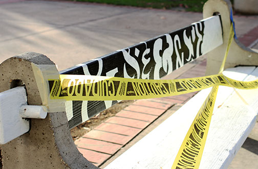 Painted benches brighten campus