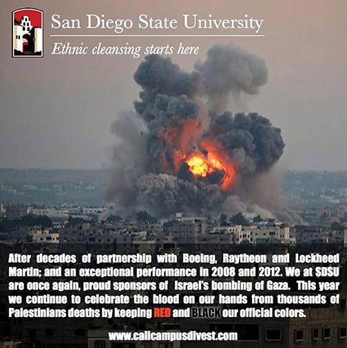 A satirical Facebook post created and published by Students for Justice in Palestine.