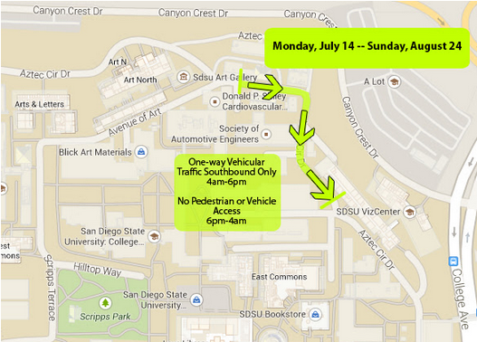 Campus construction roadway update