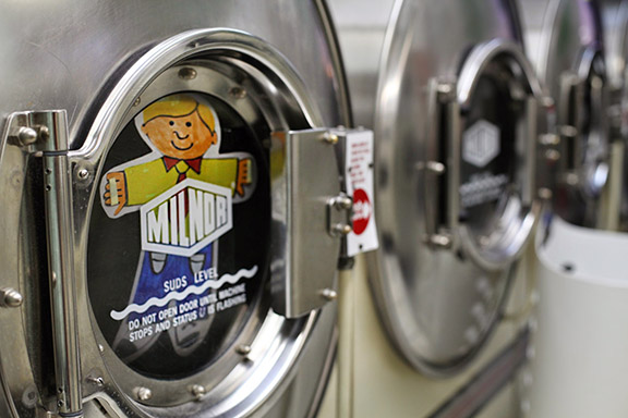 Flat Stanley helps out with the laundry.
