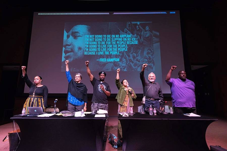 The Black Panther Party speaks to students about equality