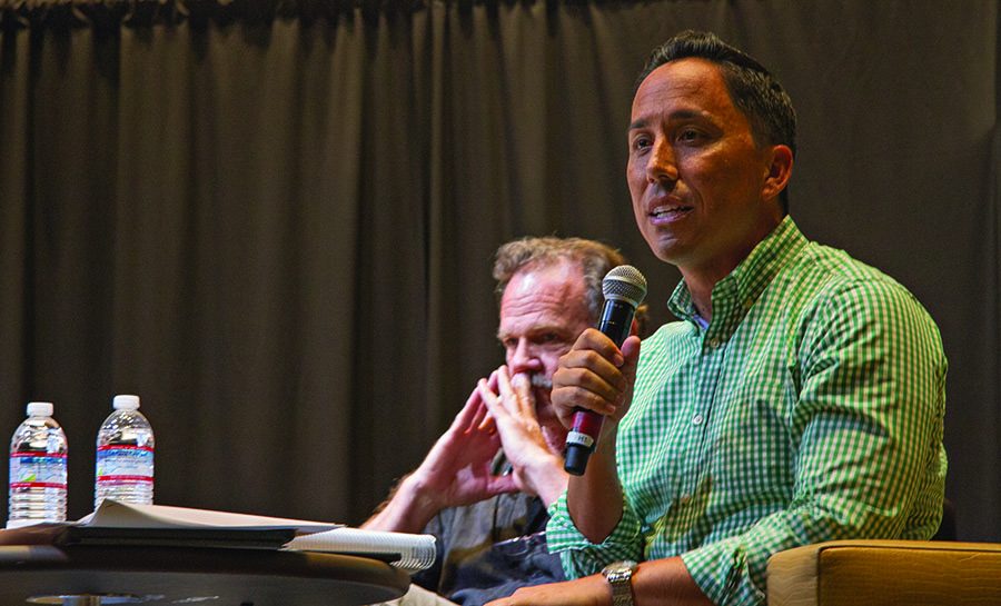 San Diego City Councilman and California State Assembly Candidate Todd Gloria argues in favor of Measure A at a debate at Politifest.