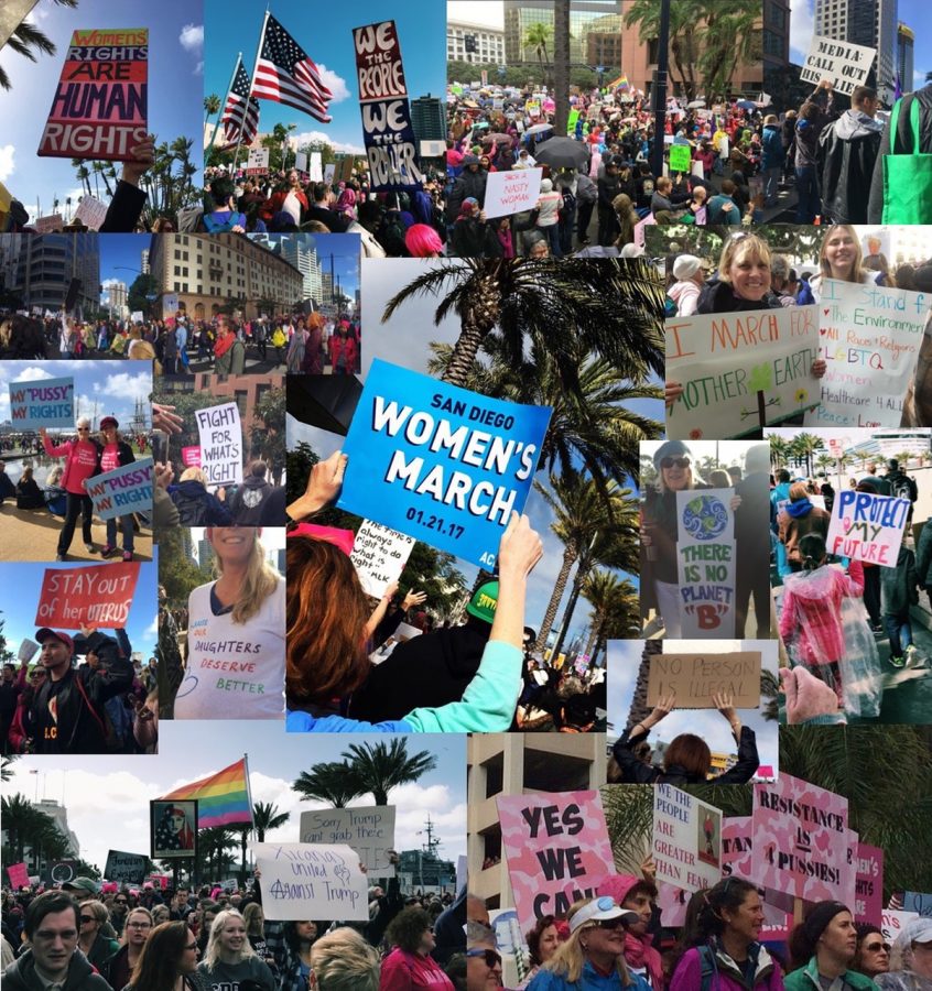 Marchers at the San Diego Womens March, Jan. 21, 2017.
