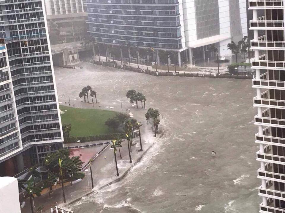The sea floods into Miami soon before Irmas landfall. Photo courtesy of Tony Semaan.