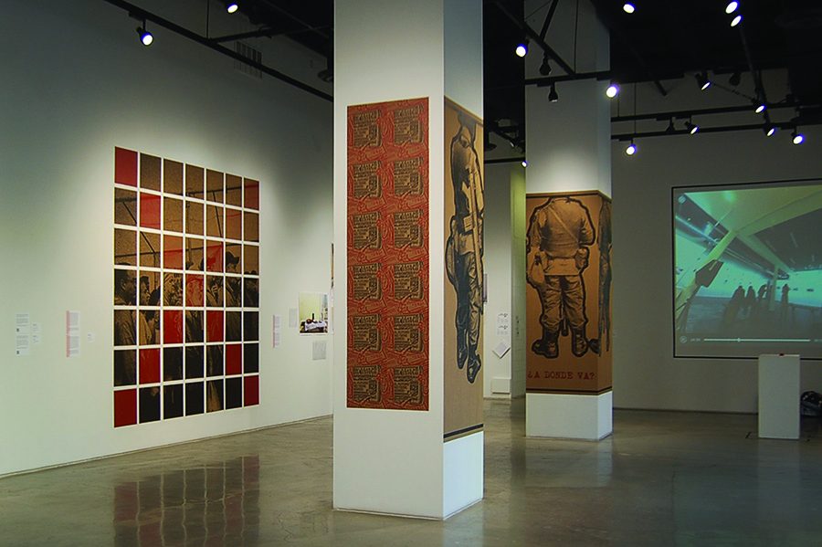 The Estamos Aquí art exhibition located in the School of Art and Designs downtown San Diego gallery showcases the U.S. and Mexico transborder experience. 