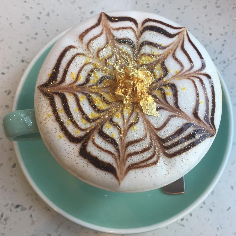 S3 provides a little bling on floating on top of the 24k Cappuccino, made with cookie butter. 