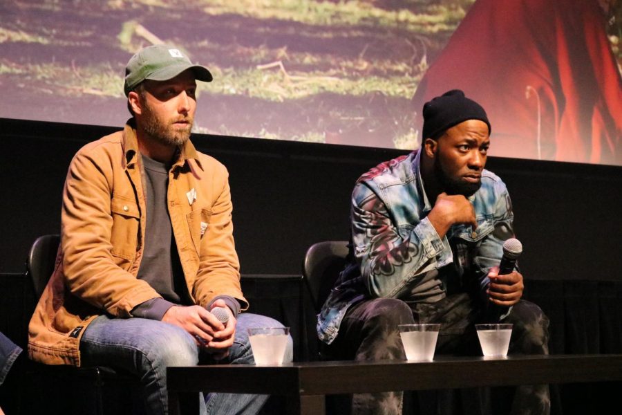 Director Erik Ljung and Dameion Perkins, one of the subjects in the film, address the audience in a Q & A session following a screening of their film at the Human Rights Watch Film Festival on Feb. 4 at The Museum of Photographic Arts.