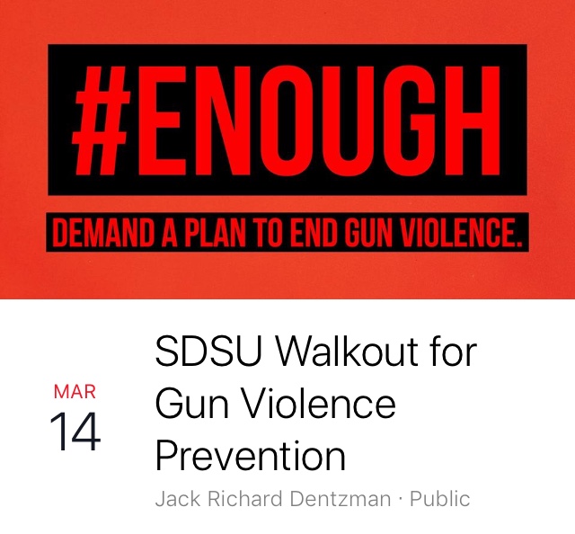 A screenshot of the Facebook event for Wednesdays gun violence walkout event.