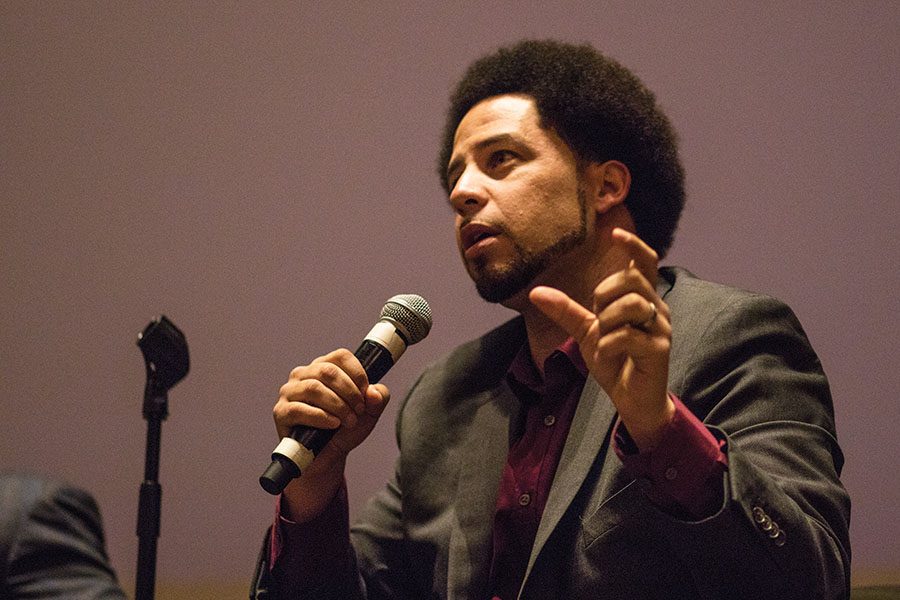 SDSU Professor Luke Wood, who teaches the Black Minds Matter course, speaks at the Black Lives Matter.