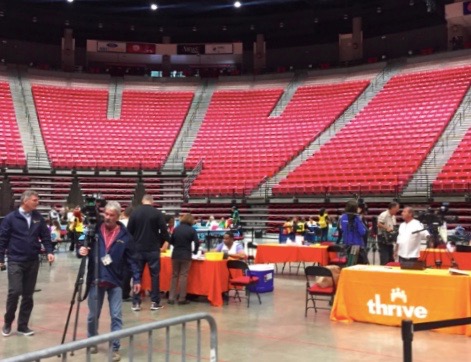 The first of two meningitis vaccination clinics took place in Viejas arena on Oct. 5.