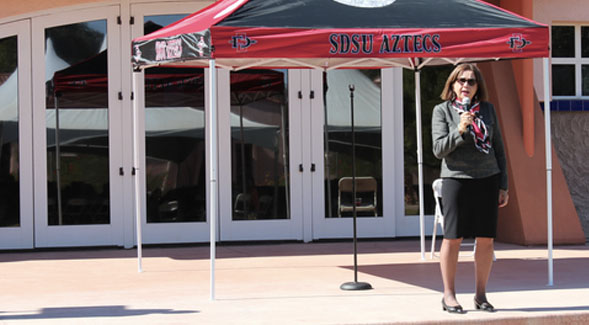 President Adela de la Torre visited SDSU's Imperial Valley campus in late November as part of her "Listening Tour."