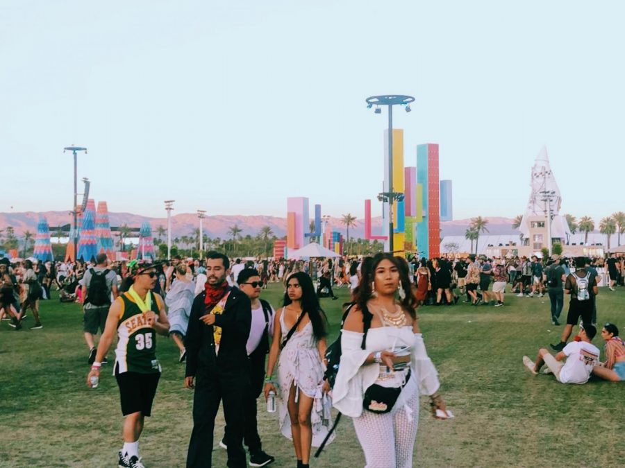 Festival-goers attend the annual music and arts festival in the Coachella Valley, held on April 12-14. 