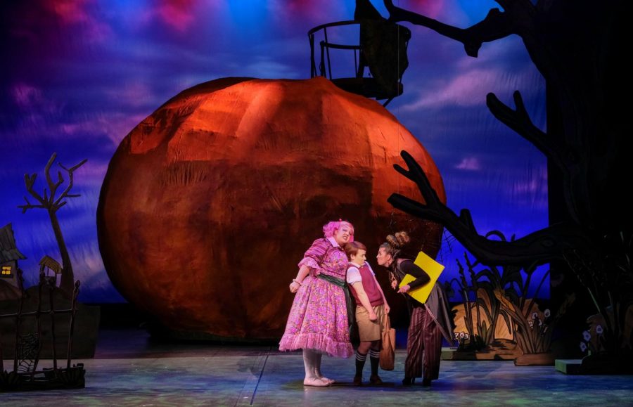 James (Emma Chassey) with his new, unexpected family in the Giant Peach.