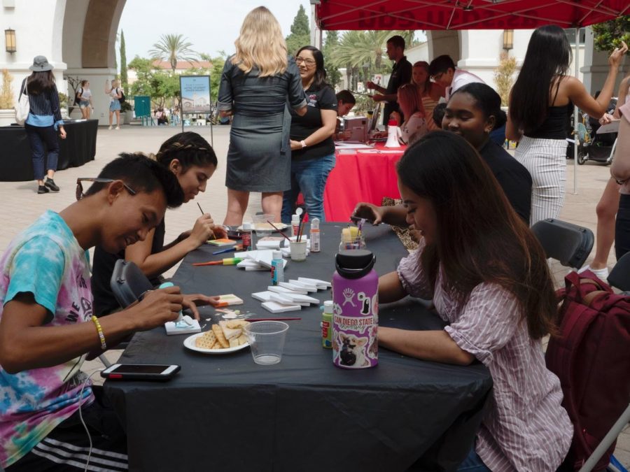 Paint your political scene was another way for students to get involved in the political conversation at the Conrad Prebys Aztec Student Union.