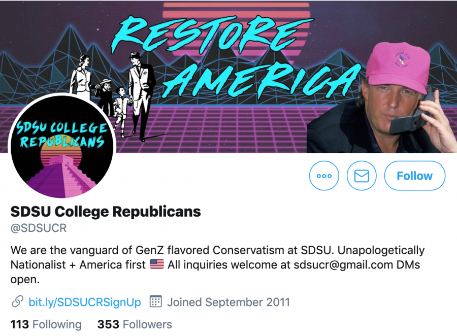 A screenshot of the College Republicans Twitter page, a key part of the organizations rebrand.