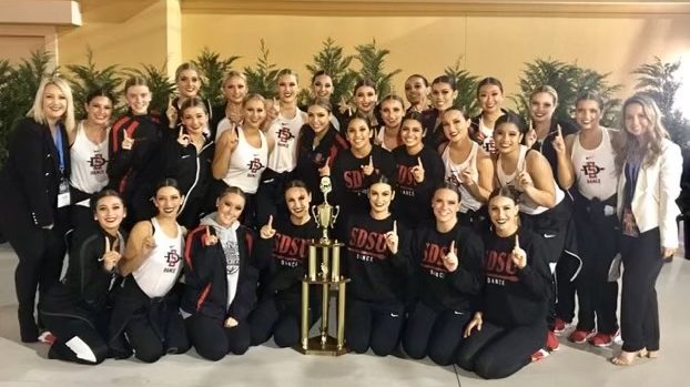 The+SDSU+Dance+Team+won+its+national+title+by+placing+first+in+the+Division+1A+Hip+Hop+competition+in+Orlando%2C+Florida.+