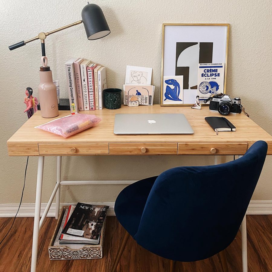 This is an example of an organized and creative workspace you can do at your own residence.
