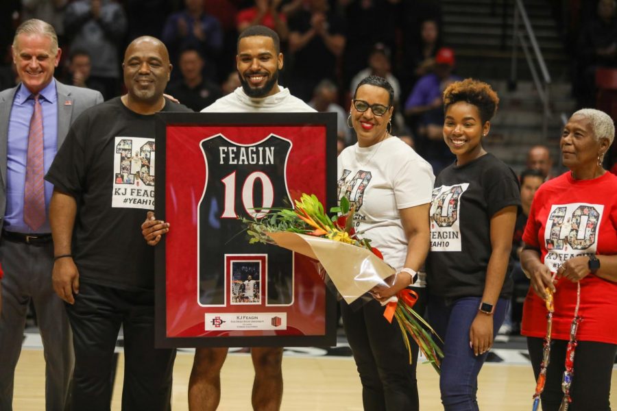 Feagin got to celebrate Senior Night with his family in attendance on Feb. 25 against Colorado State.