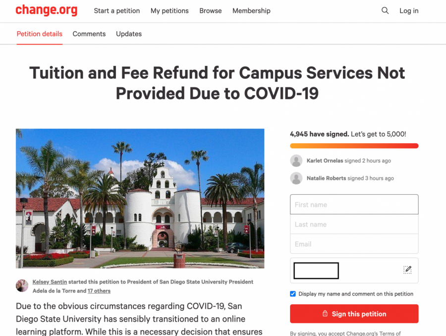 New SDSU petition demands tuition and fee refund due to COVID-19