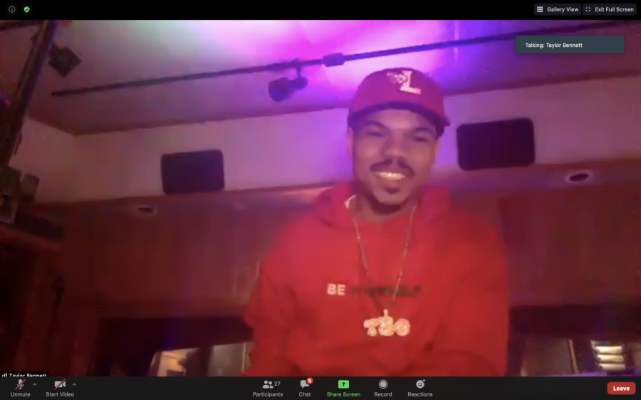 Chicago rapper Taylor Bennett, younger brother of Chance The Rapper, performed virtually for students during Music Appreciation Night.