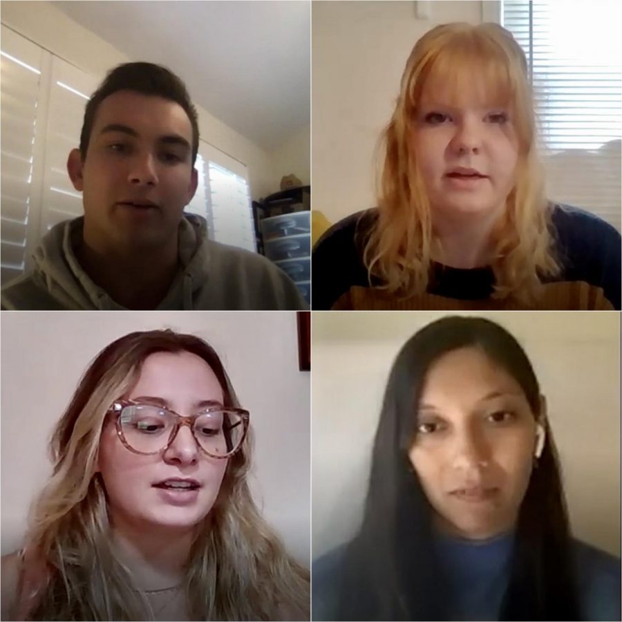 Undergraduate, graduate and international students discuss their reasons for taking a leave of absence during the Spring 2021 semester. Weston Robertson (top left), Zoe Jones (top right), Ornella Rossi (bottom left) and Jeannette Espinoza (bottom right).