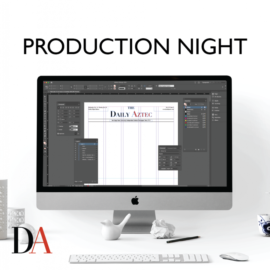 Production+Night+is+The+Daily+Aztecs+weekly+news+podcast+that+is+pulling+back+the+curtain+on+San+Diego+States+student+newsroom.+Writers%2C+editors+and+guests+will+discuss+the+weeks+biggest+stories+and+invite+listeners+into+the+action.