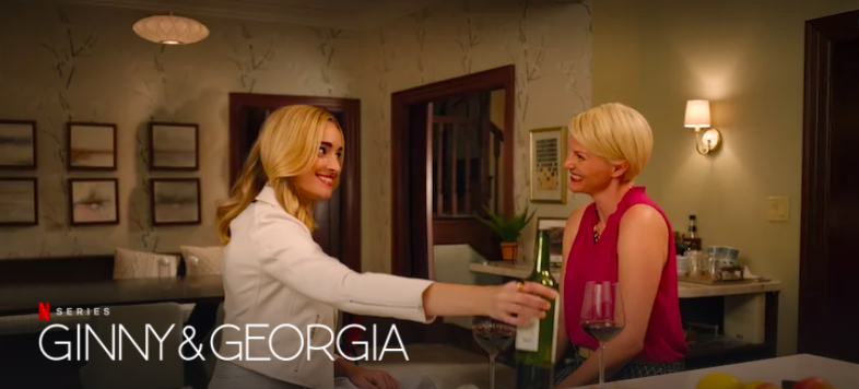 A screenshot of the Netflix series featuring Brianne Howey and Antonia Gentry.