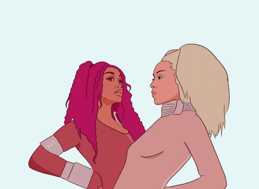 Doja Cat and SZA reign over their pink planet in ‘Kiss Me More’ music video