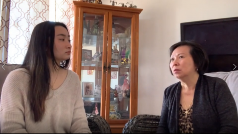 Donna Tran interviewing her mom about her immigration experience.