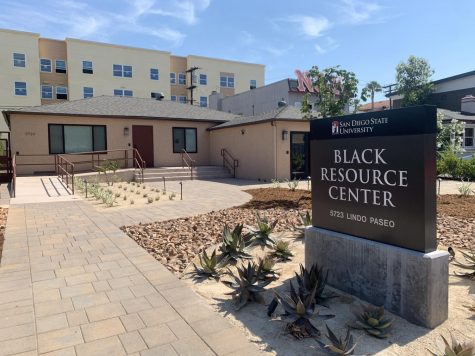 Outside the Black Resource Center on San Diego State's campus outskirts.