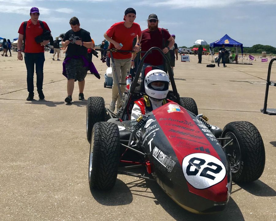 Aztec Racing driver Bryan Chaiyasane coming back from endurance at the 2019 Formula SAE race competition.