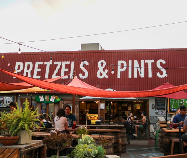 Pretzels & Pints has an outdoor patio. 