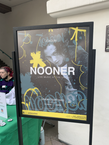 Nooner check-in poster promoting Joaquin Paez.